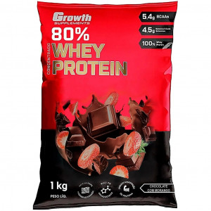 Whey Protein Concentrado Chocolate Com Morango (1KG) - Growth Supplements