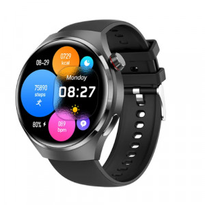 Smartwatch GT4 Pro GPS, Tela AMOLED HD, Chamada Bluetooth, NFC, IP68, Preto